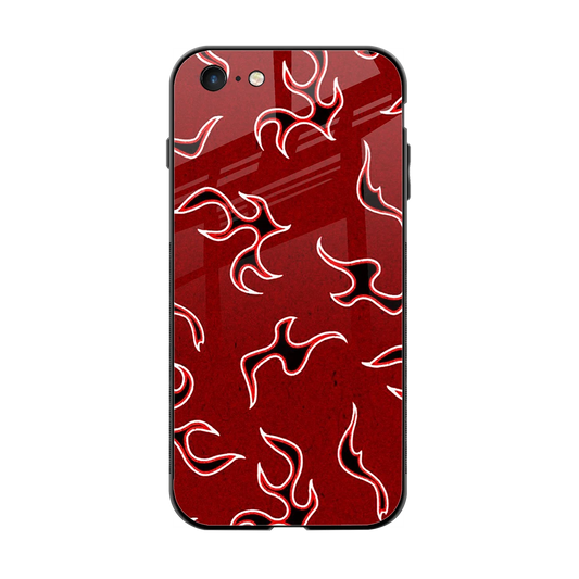 Lil Flames Black Red back phone cover | glass case for iphone 6s