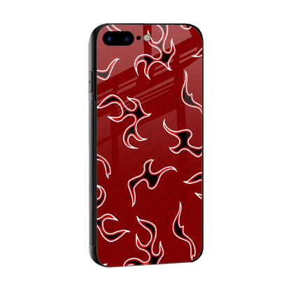 Lil Flames Black Red sleek iphone 8 plus cover with tempered glass back and TPU edges