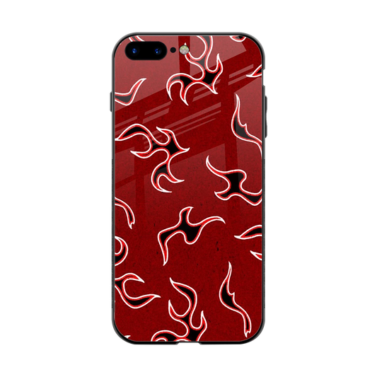 Lil Flames Black Red back phone cover | glass case for iphone 7 plus