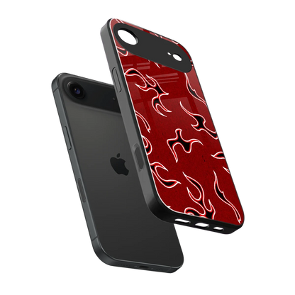 Lil Flames Black Red sleek iphone air cover with tempered glass back and TPU edges