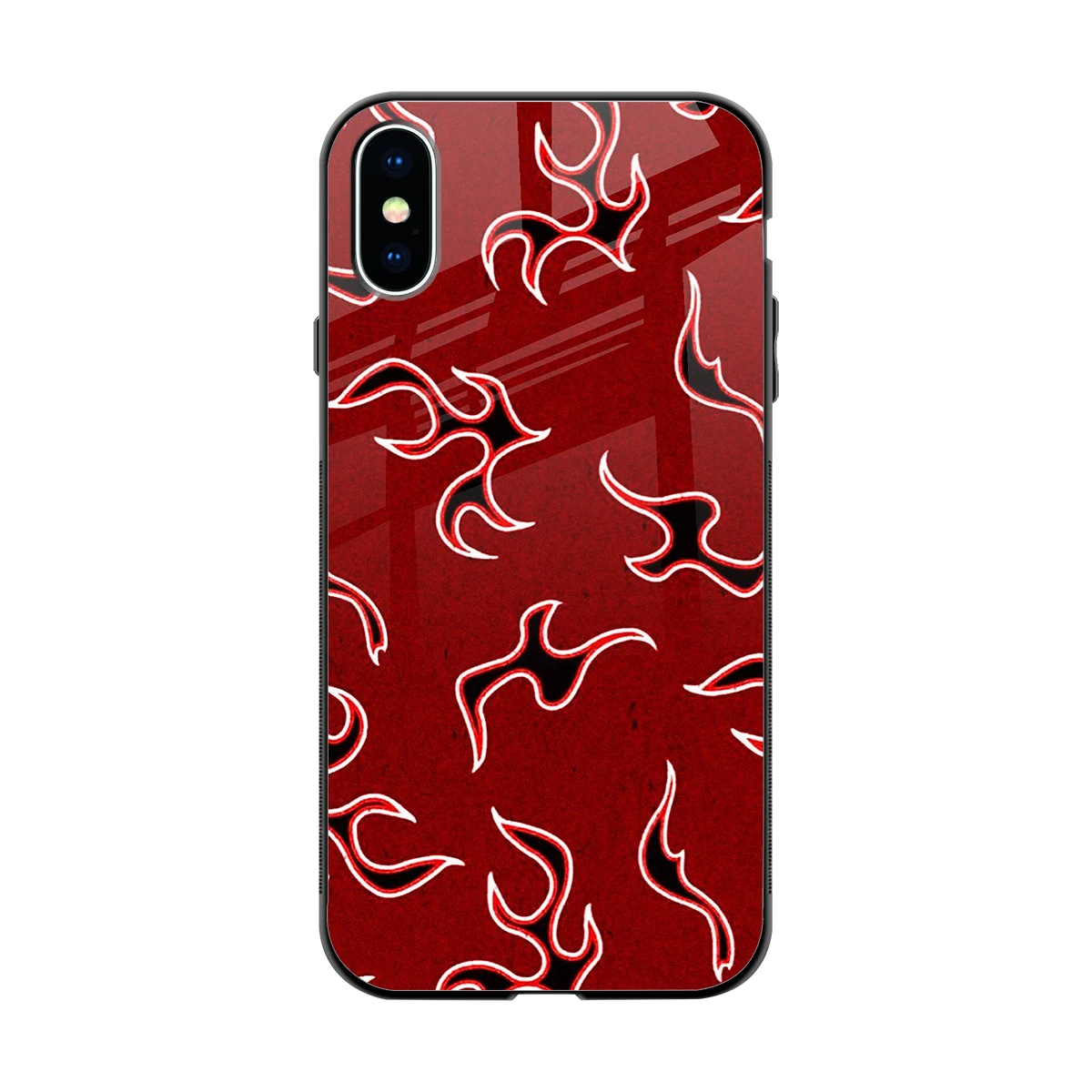 Lil Flames Black Red back phone cover | glass case for iphone x