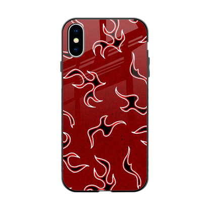 Lil Flames Black Red back phone cover | glass case for iphone x