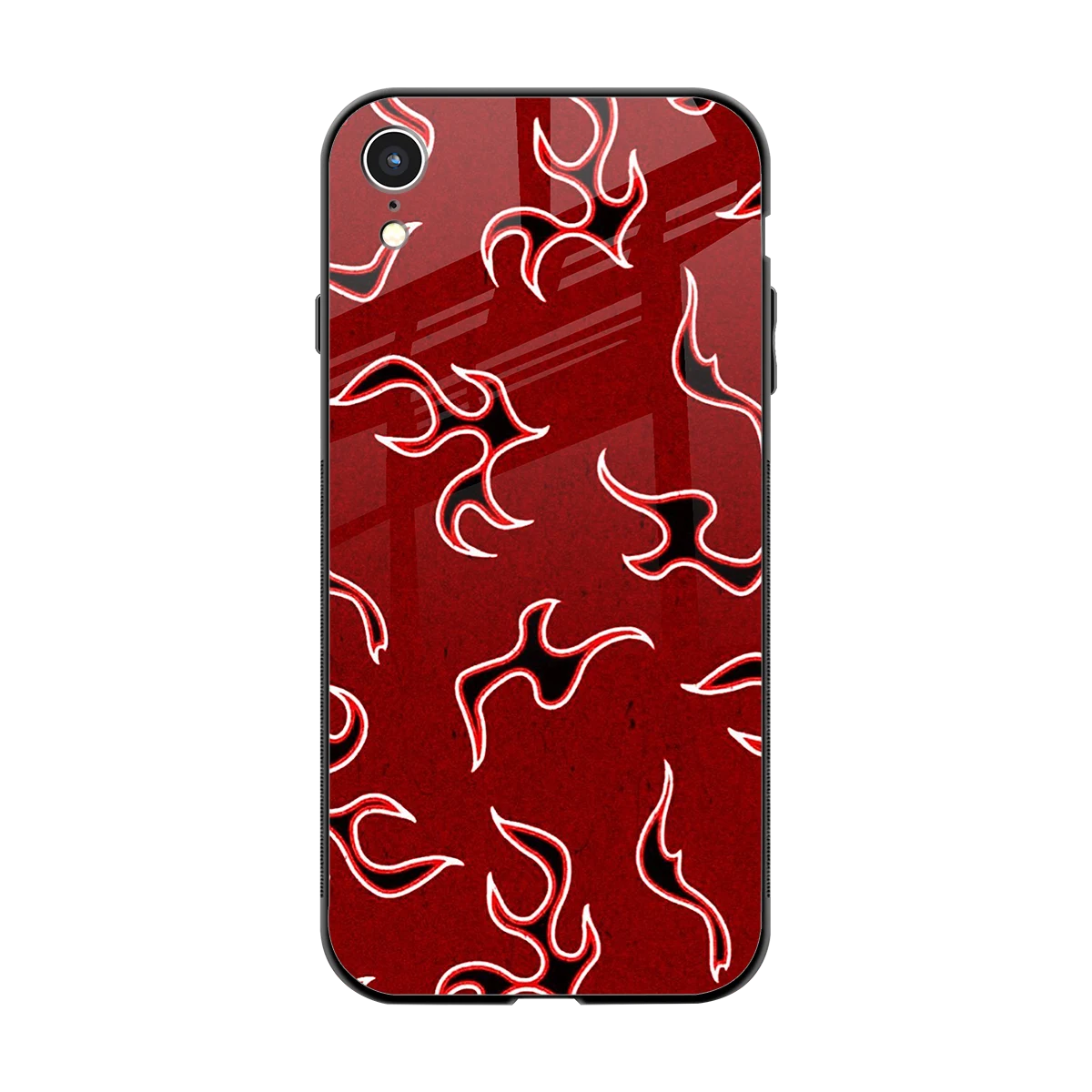 Lil Flames Black Red back phone cover | glass case for iphone xr