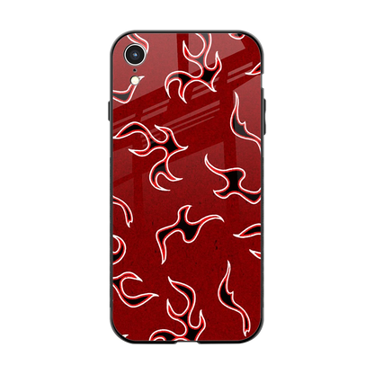 Lil Flames Black Red back phone cover | glass case for iphone xr