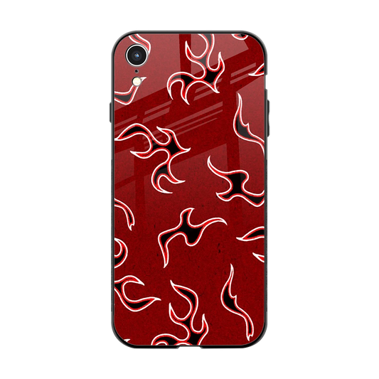 Lil Flames Black Red back phone cover | glass case for iphone xr