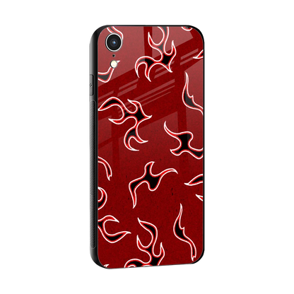 Lil Flames Black Red sleek iphone xr cover with tempered glass back and TPU edges