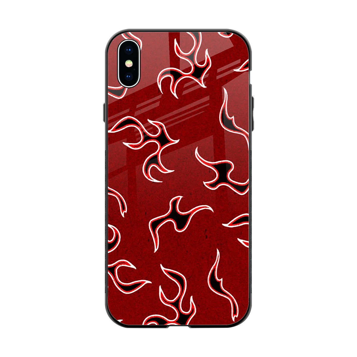 Lil Flames Black Red back phone cover | glass case for iphone xs max