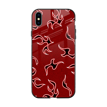 Lil Flames Black Red back phone cover | glass case for iphone xs max