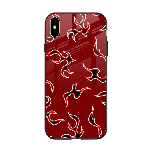 Lil Flames Black Red back phone cover | glass case for iphone xs max