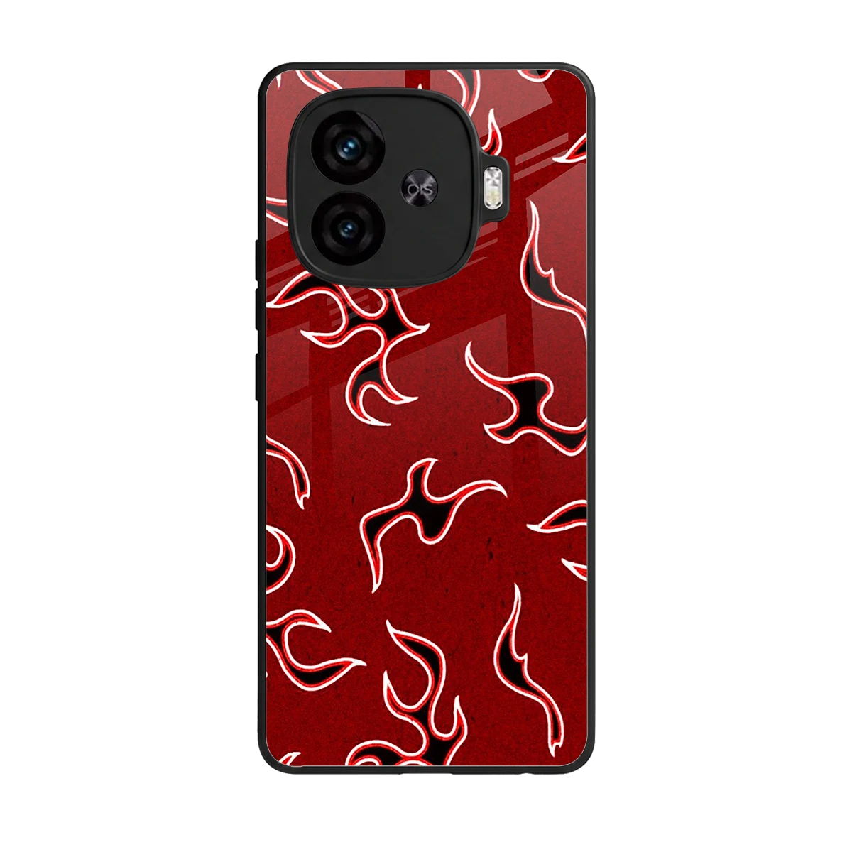 Lil Flames Black Red back phone cover | glass case for iqoo neo 10r 5g