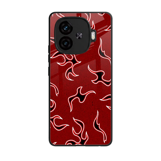 Lil Flames Black Red back phone cover | glass case for iqoo neo 10r 5g