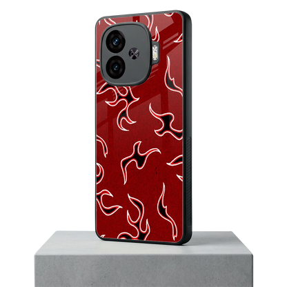 Lil Flames Black Red iqoo neo 10r 5g mobile cover | shockproof glass phone case