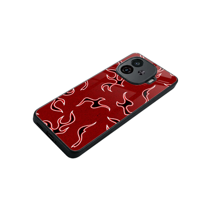 Lil Flames Black Red stylish phone case for iqoo neo 10r 5g | glossy glass and slim fit