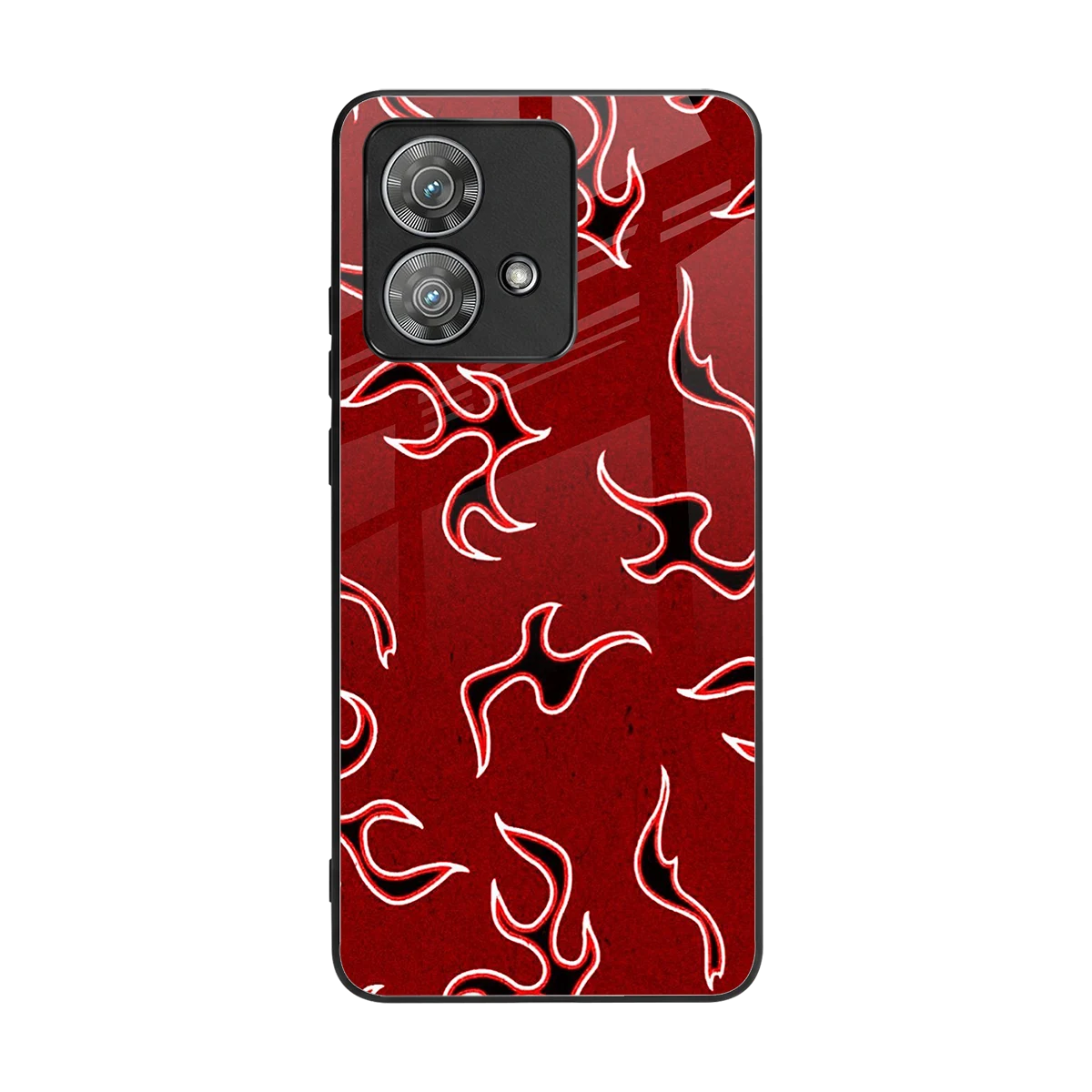 Lil Flames Black Red back phone cover | glass case for motorola edge 40 neo 5g