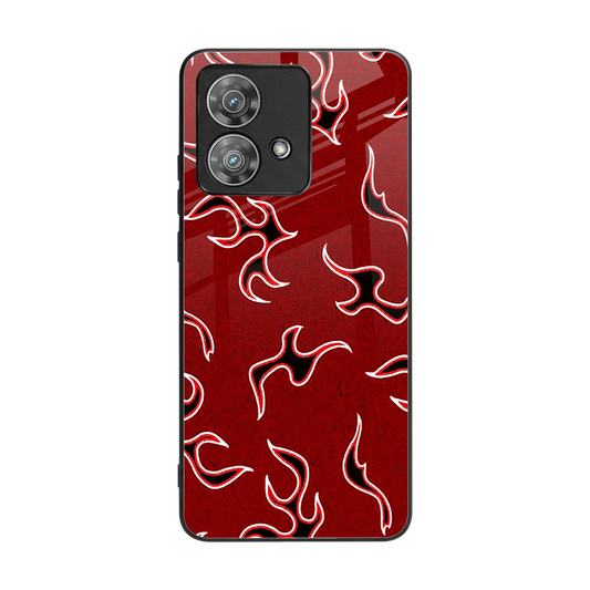 Lil Flames Black Red back phone cover | glass case for motorola edge 40 neo 5g
