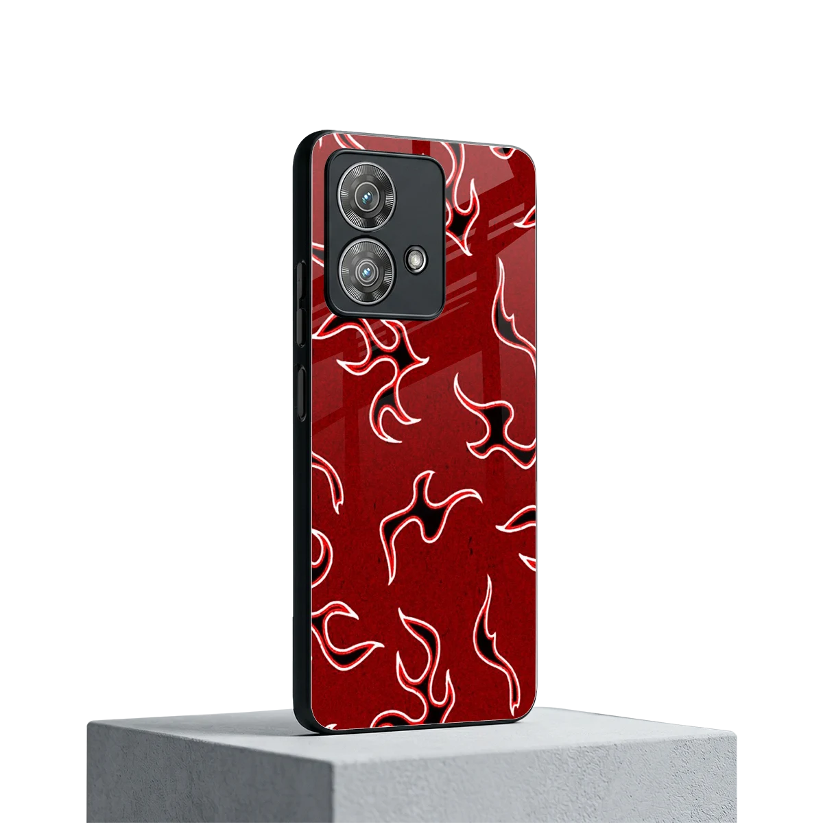 Lil Flames Black Red motorola edge 40 neo 5g mobile cover | shockproof glass phone case