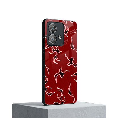 Lil Flames Black Red motorola edge 40 neo 5g mobile cover | shockproof glass phone case