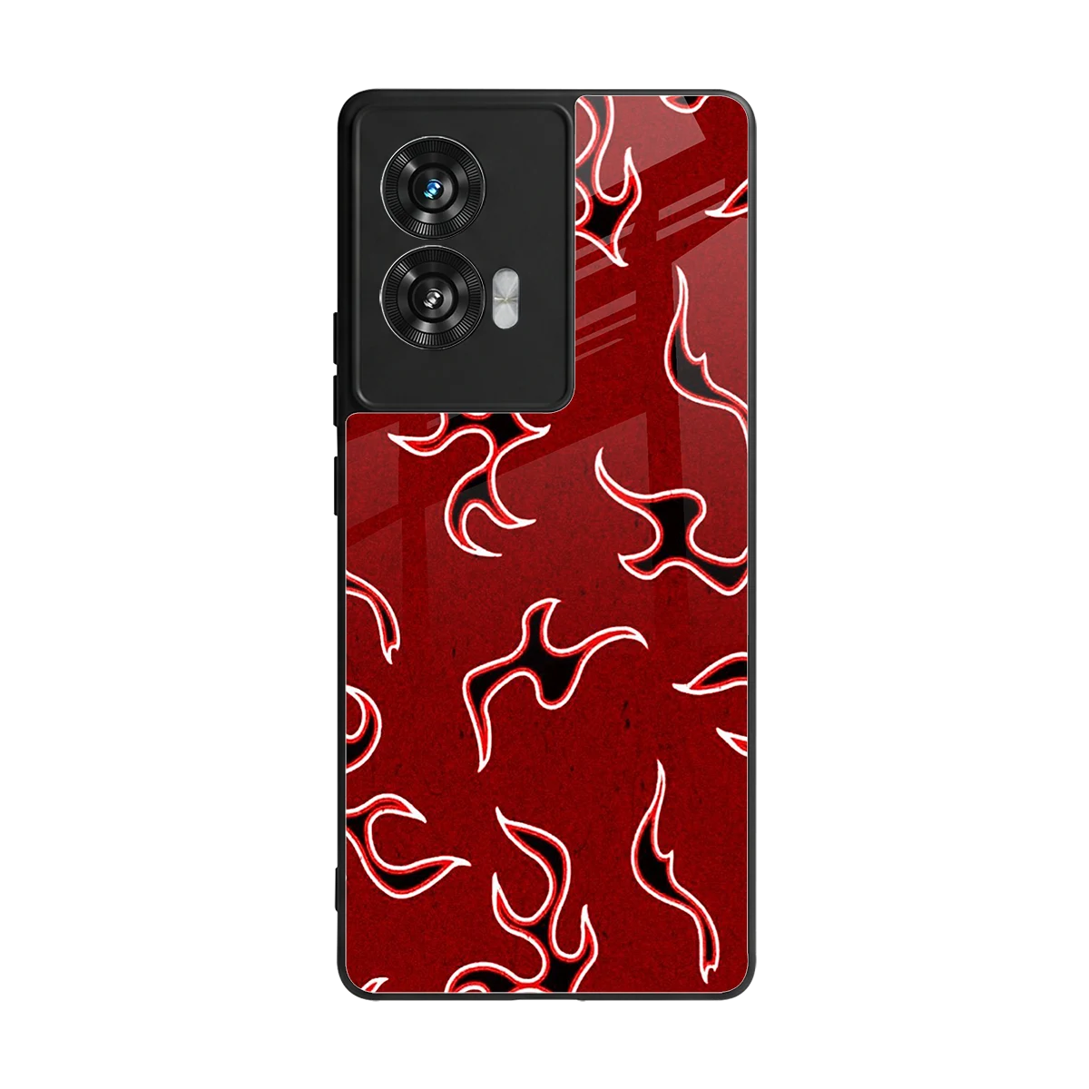 Lil Flames Black Red back phone cover | glass case for motorola edge 50 fusion