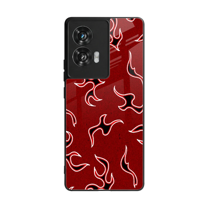 Lil Flames Black Red back phone cover | glass case for motorola edge 50 fusion