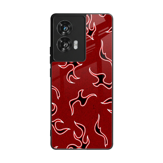 Lil Flames Black Red back phone cover | glass case for motorola edge 50 fusion