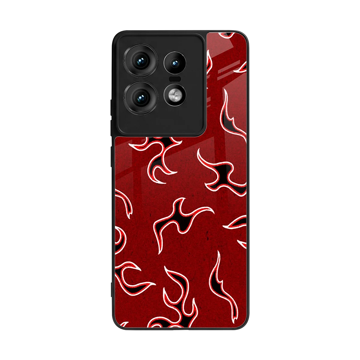 Lil Flames Black Red back phone cover | glass case for motorola edge 50 pro