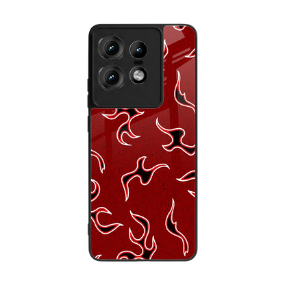 Lil Flames Black Red back phone cover | glass case for motorola edge 50 pro