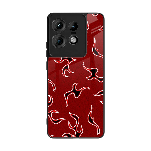 Lil Flames Black Red back phone cover | glass case for motorola edge 50 pro