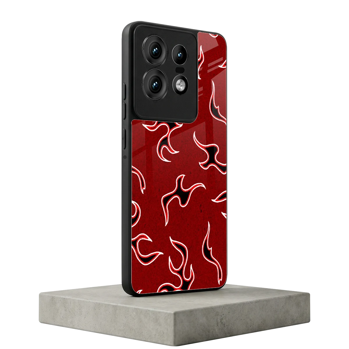 Lil Flames Black Red motorola edge 50 pro mobile cover | shockproof glass phone case