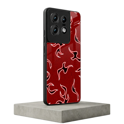 Lil Flames Black Red motorola edge 50 pro mobile cover | shockproof glass phone case