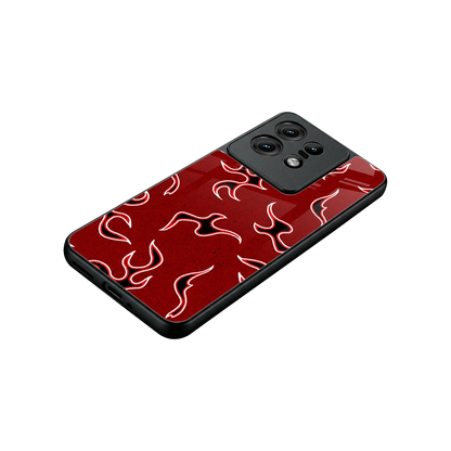 Lil Flames Black Red stylish phone case for motorola edge 50 pro | glossy glass and slim fit