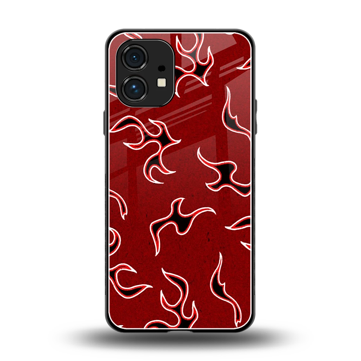 Lil Flames Black Red back phone cover | glass case for nothing phone 1
