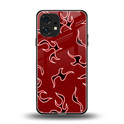 Lil Flames Black Red back phone cover | glass case for nothing phone 1