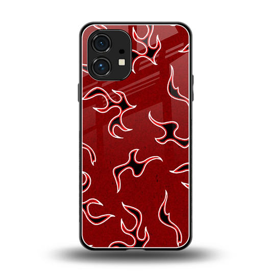 Lil Flames Black Red back phone cover | glass case for nothing phone 1