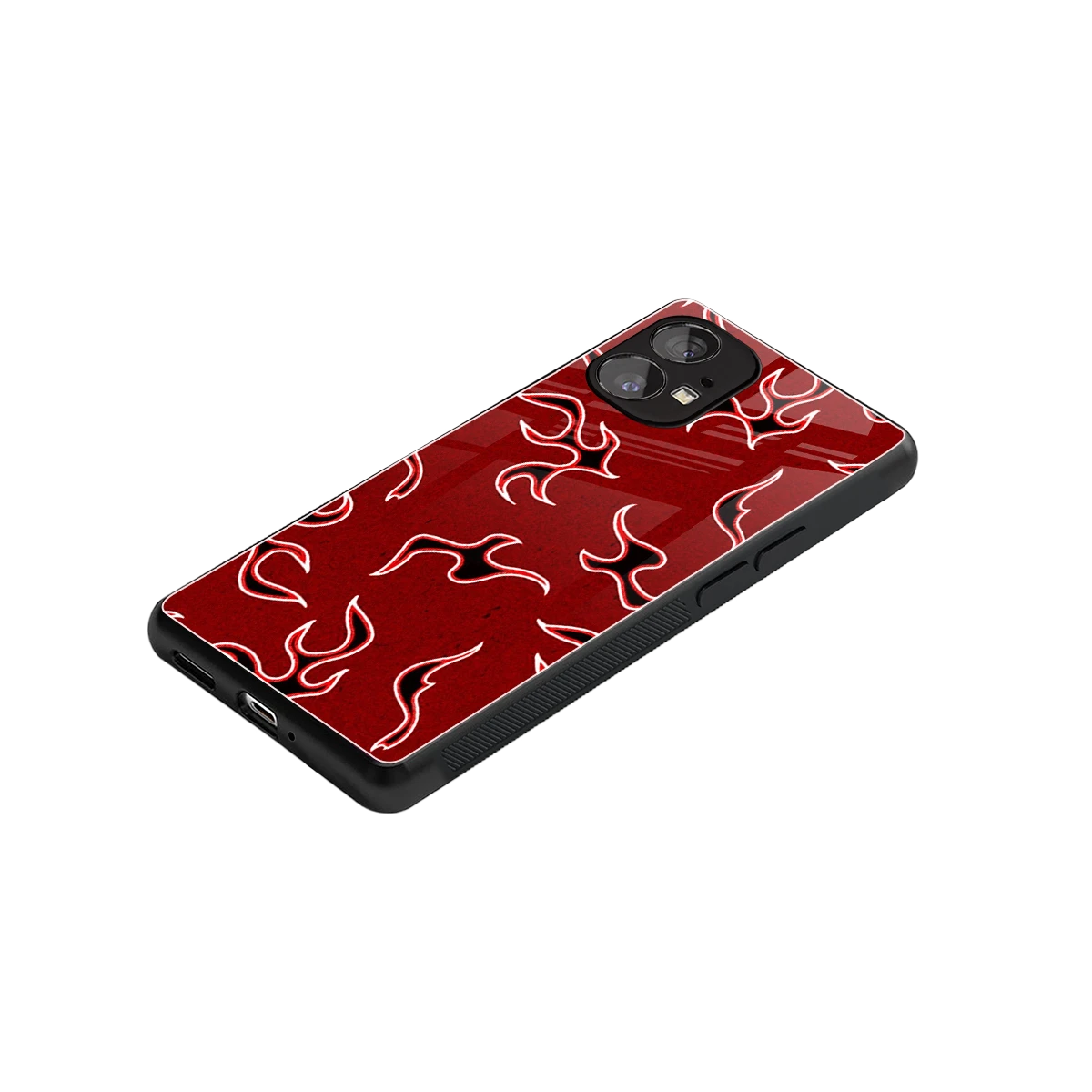 Lil Flames Black Red stylish phone case for nothing phone 1 | glossy glass and slim fit