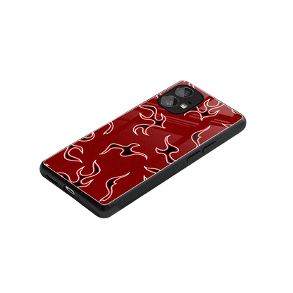 Lil Flames Black Red stylish phone case for nothing phone 1 | glossy glass and slim fit