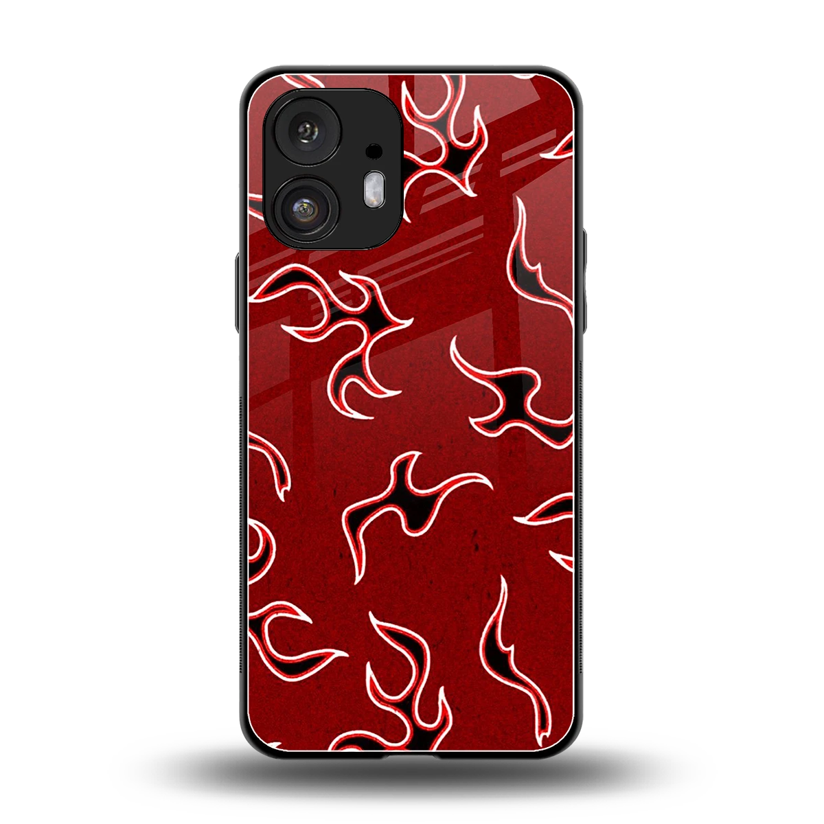 Lil Flames Black Red back phone cover | glass case for nothing phone 2