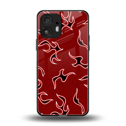 Lil Flames Black Red back phone cover | glass case for nothing phone 2