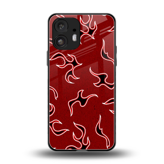 Lil Flames Black Red back phone cover | glass case for nothing phone 2