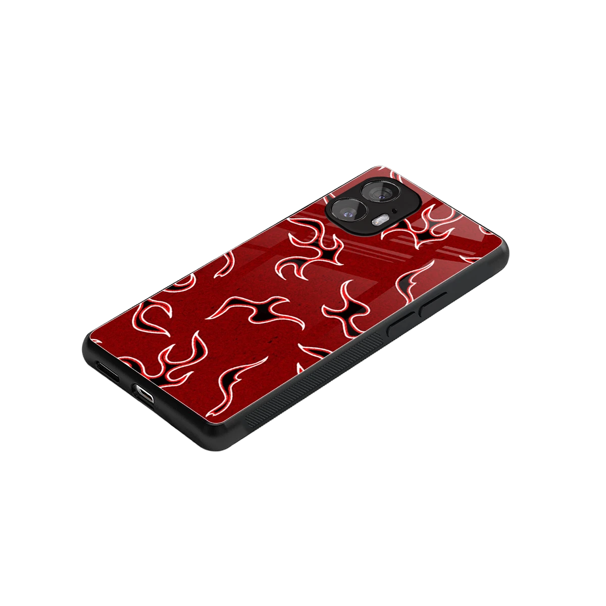 Lil Flames Black Red stylish phone case for nothing phone 2 | glossy glass and slim fit