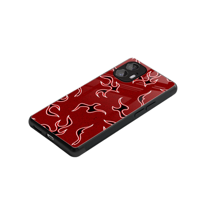 Lil Flames Black Red stylish phone case for nothing phone 2 | glossy glass and slim fit