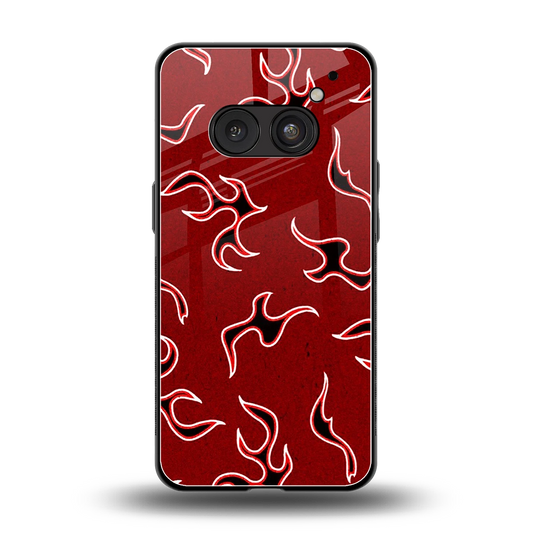 Lil Flames Black Red back phone cover | glass case for nothing phone 2a