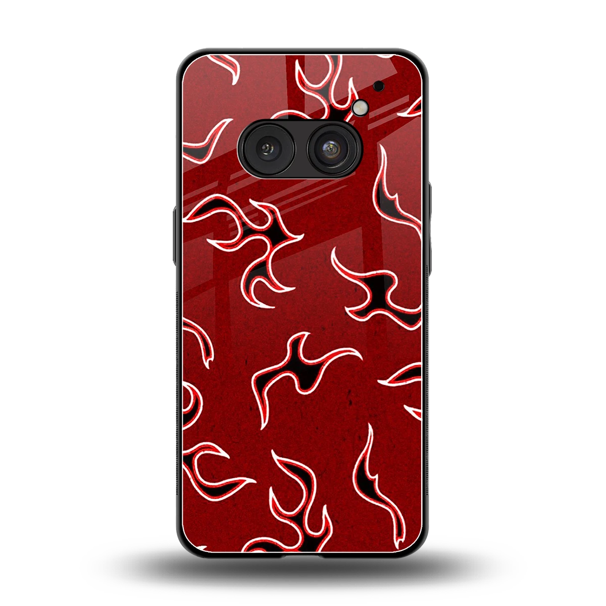 Lil Flames Black Red back phone cover | glass case for nothing phone 2a plus