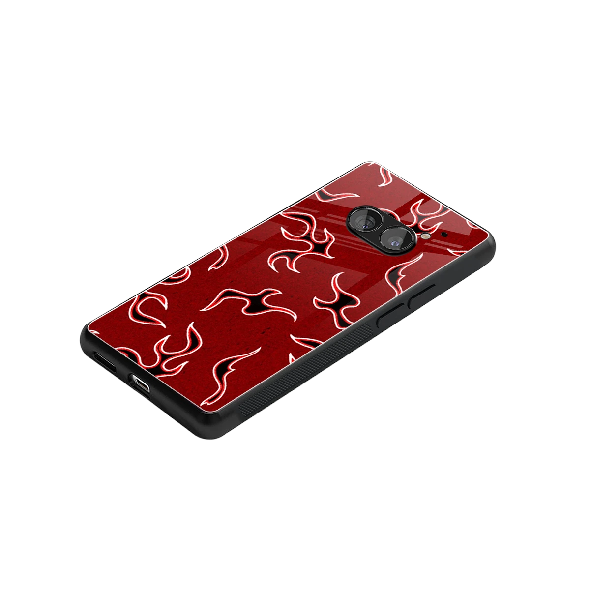 Lil Flames Black Red stylish phone case for nothing phone 2a | glossy glass and slim fit
