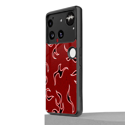 Lil Flames Black Red nothing phone 3 mobile cover | shockproof glass phone case