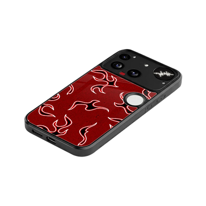 Lil Flames Black Red stylish phone case for nothing phone 3 | glossy glass and slim fit