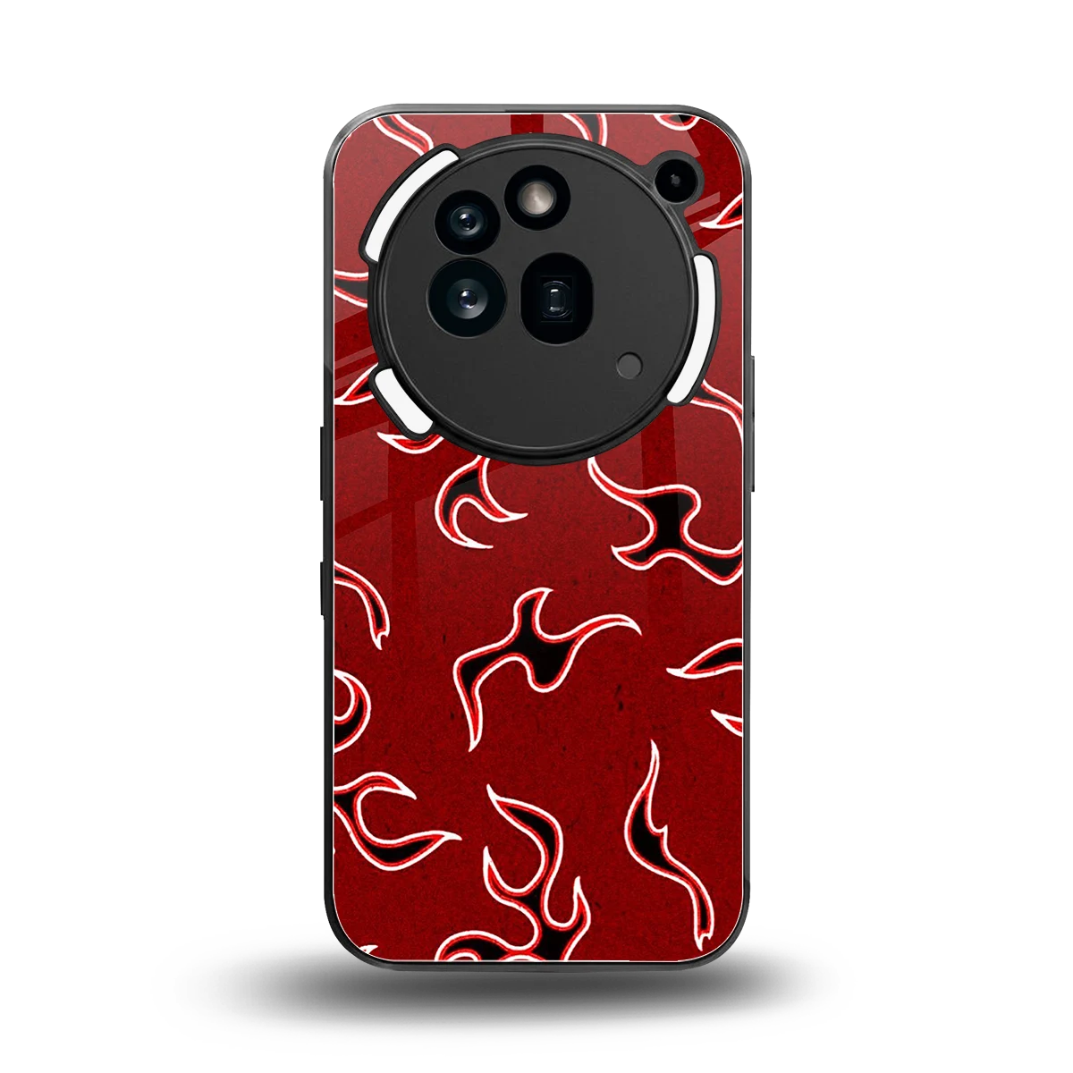 Lil Flames Black Red back phone cover | glass case for nothing phone 3a pro