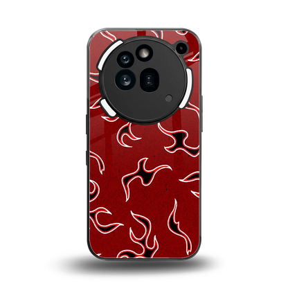 Lil Flames Black Red back phone cover | glass case for nothing phone 3a pro