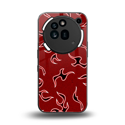 Lil Flames Black Red back phone cover | glass case for nothing phone 3a pro