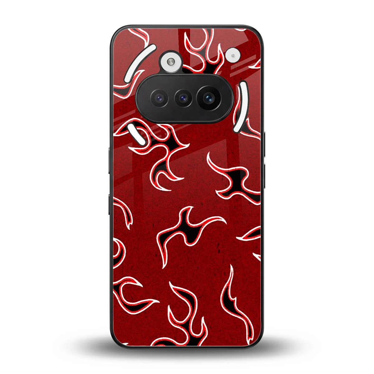 Lil Flames Black Red back phone cover | glass case for nothing phone 3a