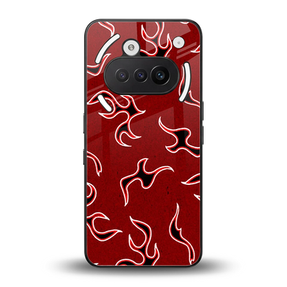 Lil Flames Black Red back phone cover | glass case for nothing phone 3a